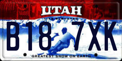 UT license plate B187XK