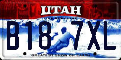 UT license plate B187XL