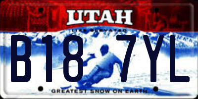 UT license plate B187YL