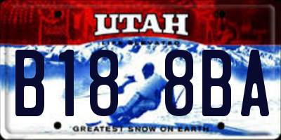 UT license plate B188BA