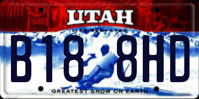 UT license plate B188HD