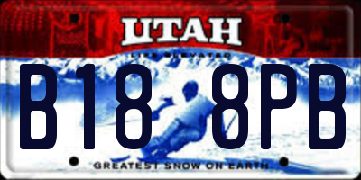 UT license plate B188PB