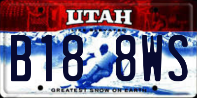 UT license plate B188WS