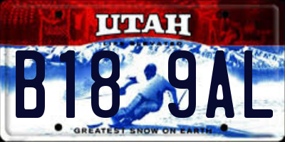 UT license plate B189AL
