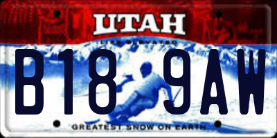 UT license plate B189AW