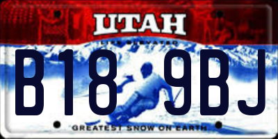 UT license plate B189BJ