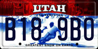 UT license plate B189BO