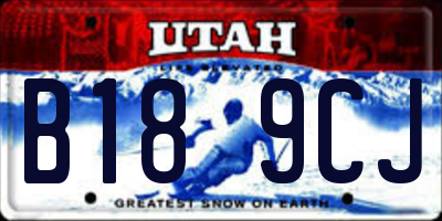 UT license plate B189CJ