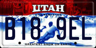 UT license plate B189EL