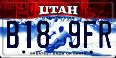 UT license plate B189FR