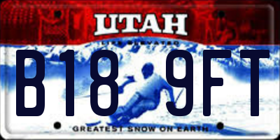 UT license plate B189FT