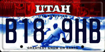 UT license plate B189HB