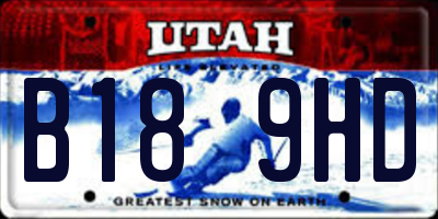 UT license plate B189HD