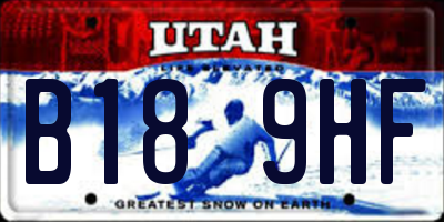 UT license plate B189HF
