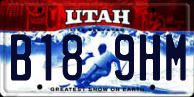 UT license plate B189HM