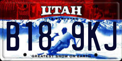 UT license plate B189KJ