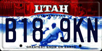 UT license plate B189KN