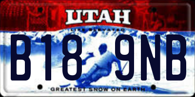 UT license plate B189NB