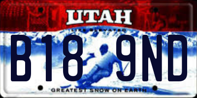 UT license plate B189ND