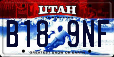 UT license plate B189NF