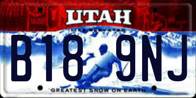 UT license plate B189NJ