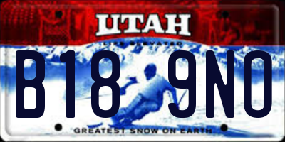 UT license plate B189NO