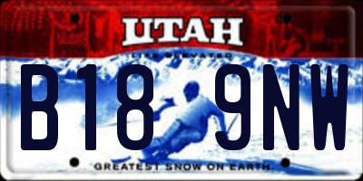 UT license plate B189NW