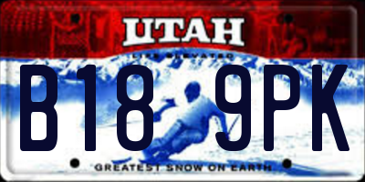 UT license plate B189PK