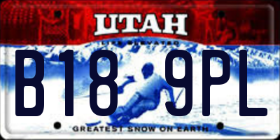 UT license plate B189PL