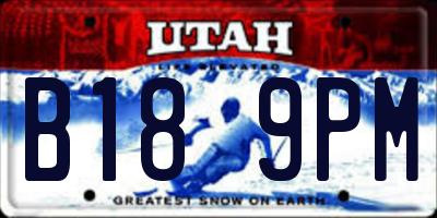 UT license plate B189PM