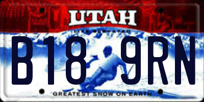 UT license plate B189RN