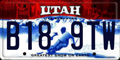 UT license plate B189TW