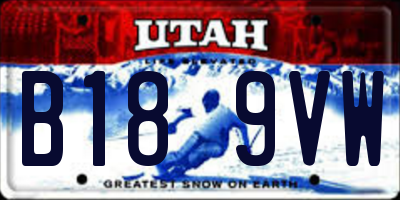 UT license plate B189VW