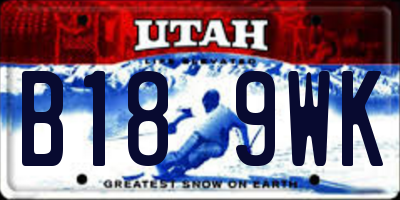 UT license plate B189WK