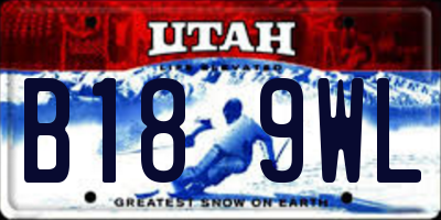UT license plate B189WL