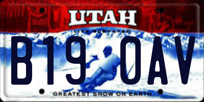UT license plate B190AV