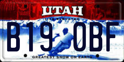 UT license plate B190BF
