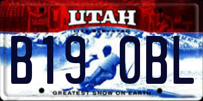 UT license plate B190BL