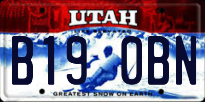UT license plate B190BN