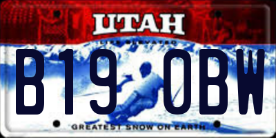 UT license plate B190BW