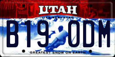 UT license plate B190DM