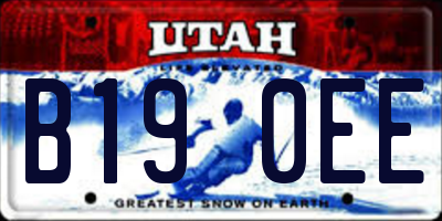 UT license plate B190EE