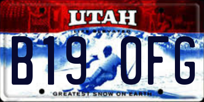 UT license plate B190FG