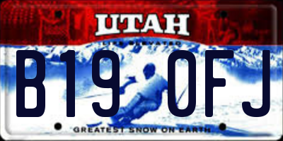 UT license plate B190FJ