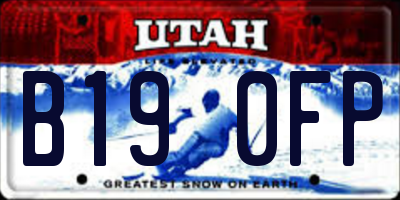 UT license plate B190FP