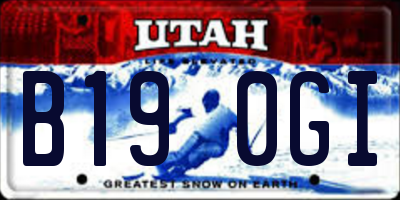UT license plate B190GI