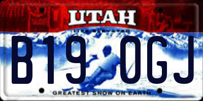 UT license plate B190GJ