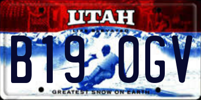UT license plate B190GV
