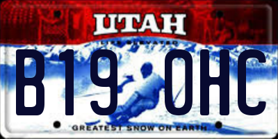 UT license plate B190HC