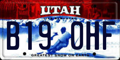 UT license plate B190HF